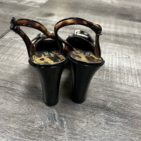 Vintage DOLCE & GABBANA Ponyhair Animal Print Slingback Peep Toe Pumps - Picture 8 of 10